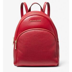 Michael Kors Red Leather Medium Alley Backpack EUC